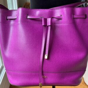 Lauren Ralph Lauren Tate Drawstring Orchid Shoulder Bag